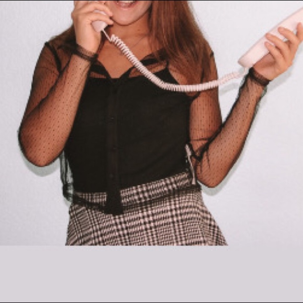 Black Sheer Button Down